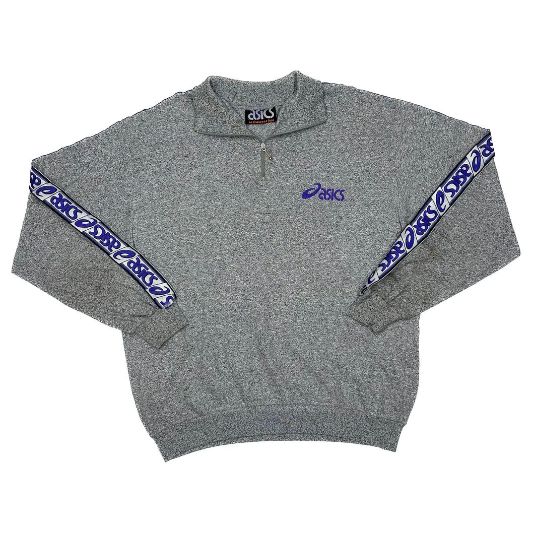 ASICS Classic Mini Logo Tape Sleeve 1/4 Zip Pullover Sweatshirt