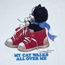 Load image into Gallery viewer, The Morehead Collection MY CAT WALKS ALL OVER ME Novelty Kitten Graphic T-Shirt
