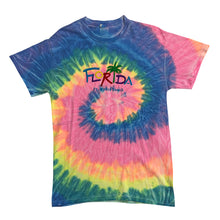 Load image into Gallery viewer, FLORIDA &quot;Ft. Myers Beach&quot; Embroidered Spellout Souvenir Tie Dye T-Shirt
