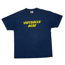 Load image into Gallery viewer, Oneita VIRTUALLY HERE Computer Gear Novelty Spellout Graphic Single Stitch T-Shirt
