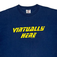 Load image into Gallery viewer, Oneita VIRTUALLY HERE Computer Gear Novelty Spellout Graphic Single Stitch T-Shirt
