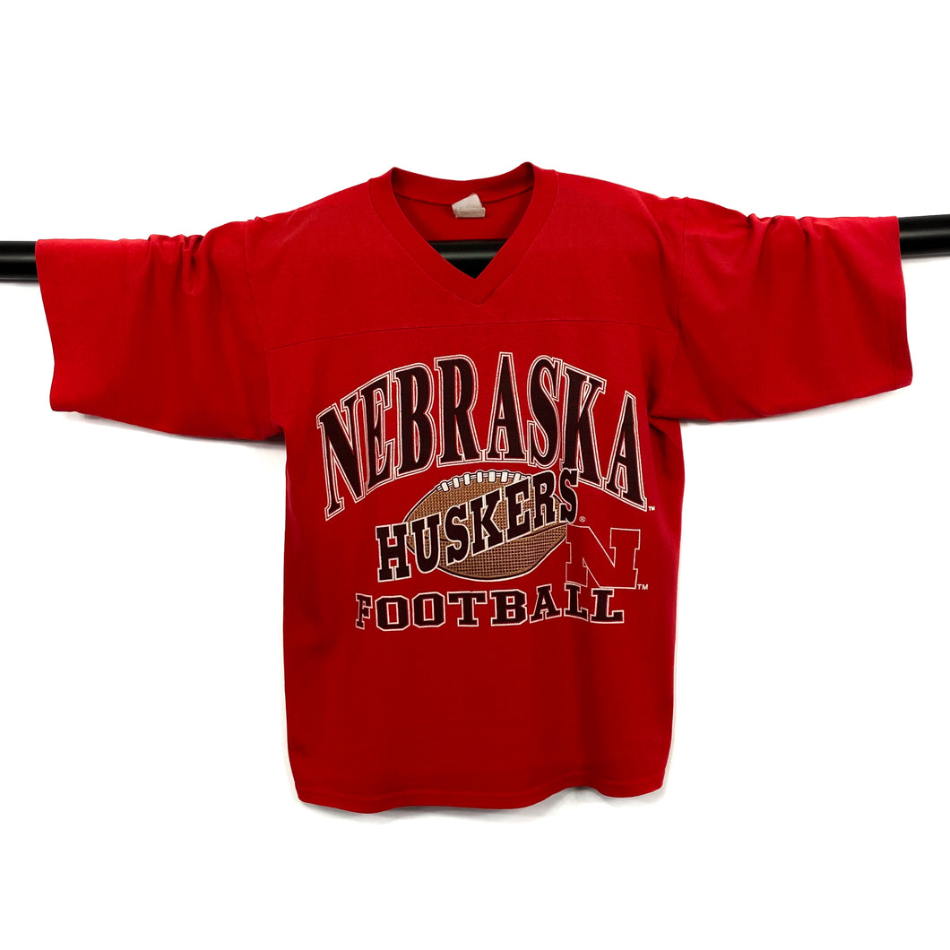 Vintage NCAA NEBRASKA HUSKERS College Football Cotton Jersey T-Shirt