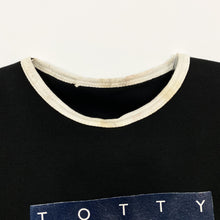 Load image into Gallery viewer, TOTTY HIGHFLYER Novelty Graphic Spellout Parody Ringer T-Shirt
