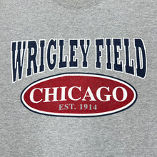 Load image into Gallery viewer, Early 00’s WRIGLEY FIELD “Chicago” USA Souvenir Tourist Spellout Graphic T-Shirt
