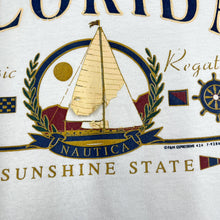 Load image into Gallery viewer, Jerzees FLORIDA “Sunshine State” Nautical Souvenir Spellout Graphic T-Shirt
