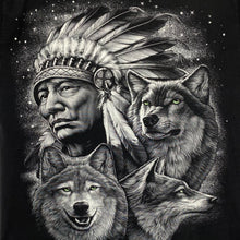 Load image into Gallery viewer, ROCK EAGLE Native American Wolf Animal Nature Graphic T-Shirt
