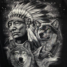 Load image into Gallery viewer, ROCK EAGLE Native American Wolf Animal Nature Graphic T-Shirt
