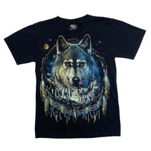 Load image into Gallery viewer, METAL ROCK Spiritual Wolf Dream Catcher Graphic T-Shirt
