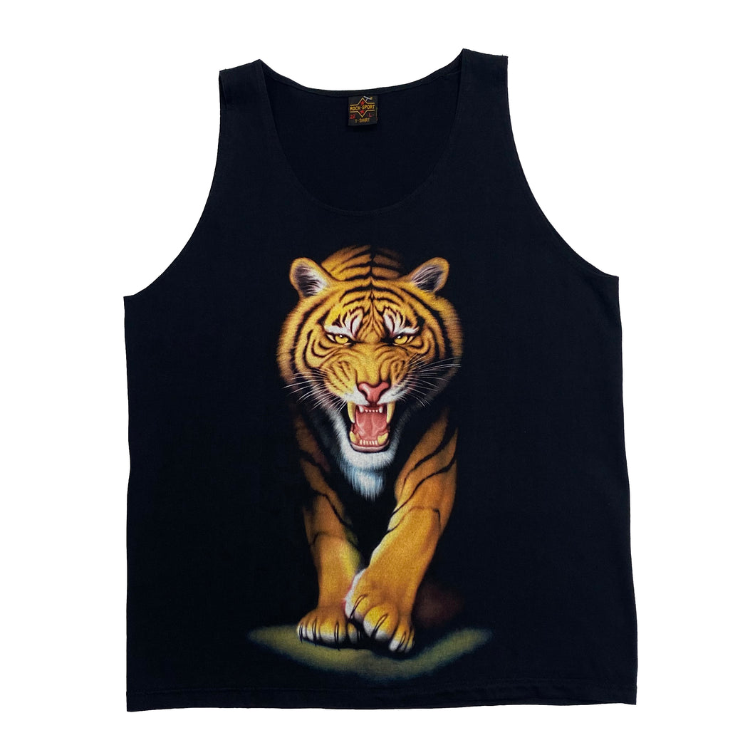 ROCK SPORT Tiger Animal Graphic Vest T-Shirt