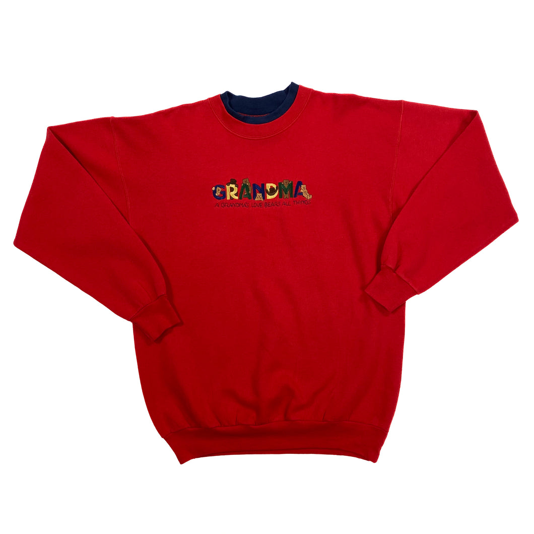 MC Sportswear “GRANDMA” Embroidered Double Collar Crewneck Sweatshirt