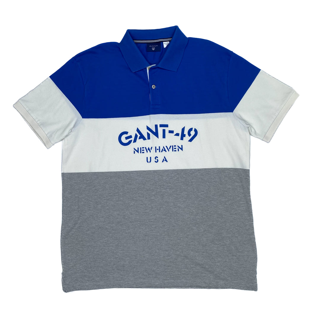 GANT “New Haven USA” Graphic Spellout Colour Block Polo Shirt