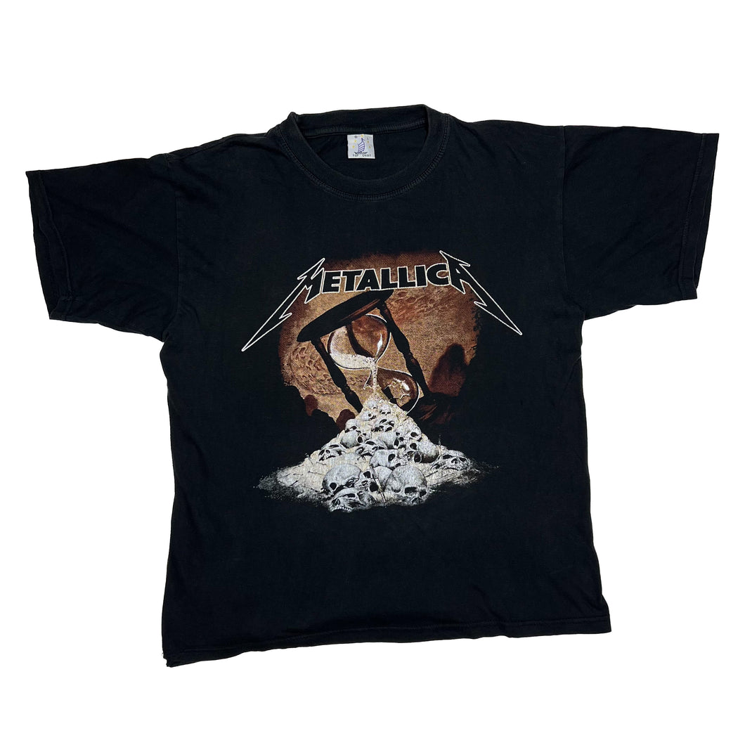 Top Shirt METALLICA Skull Pile Hourglass Graphic Thrash Heavy Metal Band T-Shirt