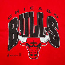 Load image into Gallery viewer, Vintage 90’s Hanes NBA CHICAGO BULLS Spellout Basketball Graphic Single Stitch T-Shirt
