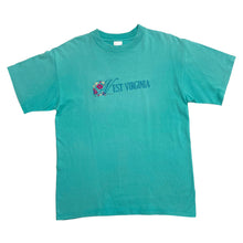 Load image into Gallery viewer, WEST VIRGINIA Embroidered Floral Souvenir Single Stitch T-Shirt
