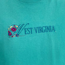 Load image into Gallery viewer, WEST VIRGINIA Embroidered Floral Souvenir Single Stitch T-Shirt
