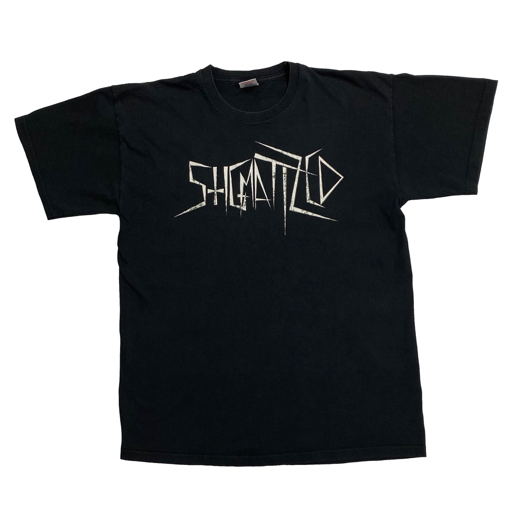 STIGMATIZED Graphic Spellout Metal Band T-Shirt