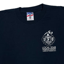 Load image into Gallery viewer, IAFF LOCAL 2068 “Fairfax County” Firefighters Spellout Souvenir Graphic T-Shirt
