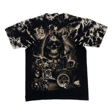 Load image into Gallery viewer, SURVIVORS Gothic Biker Native American Graphic Bleach Tie Dye Effect T-Shirt
