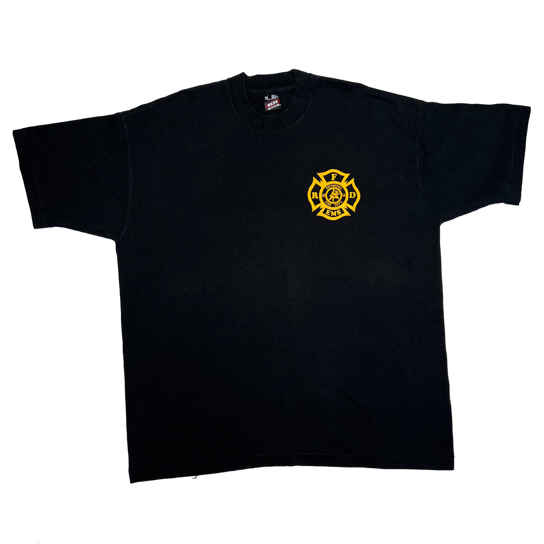 RICHMOND FIRE DEPT. “FIRE RFD” Souvenir Spellout Graphic Single Stitch T-Shirt