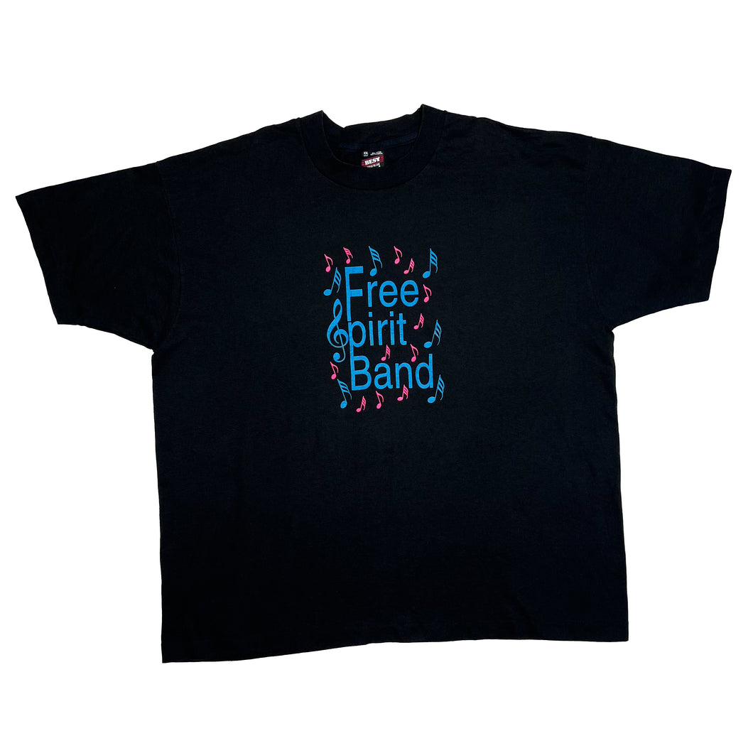 FREE SPIRIT BAND Music Souvenir Spellout Graphic Single Stitch T-Shirt