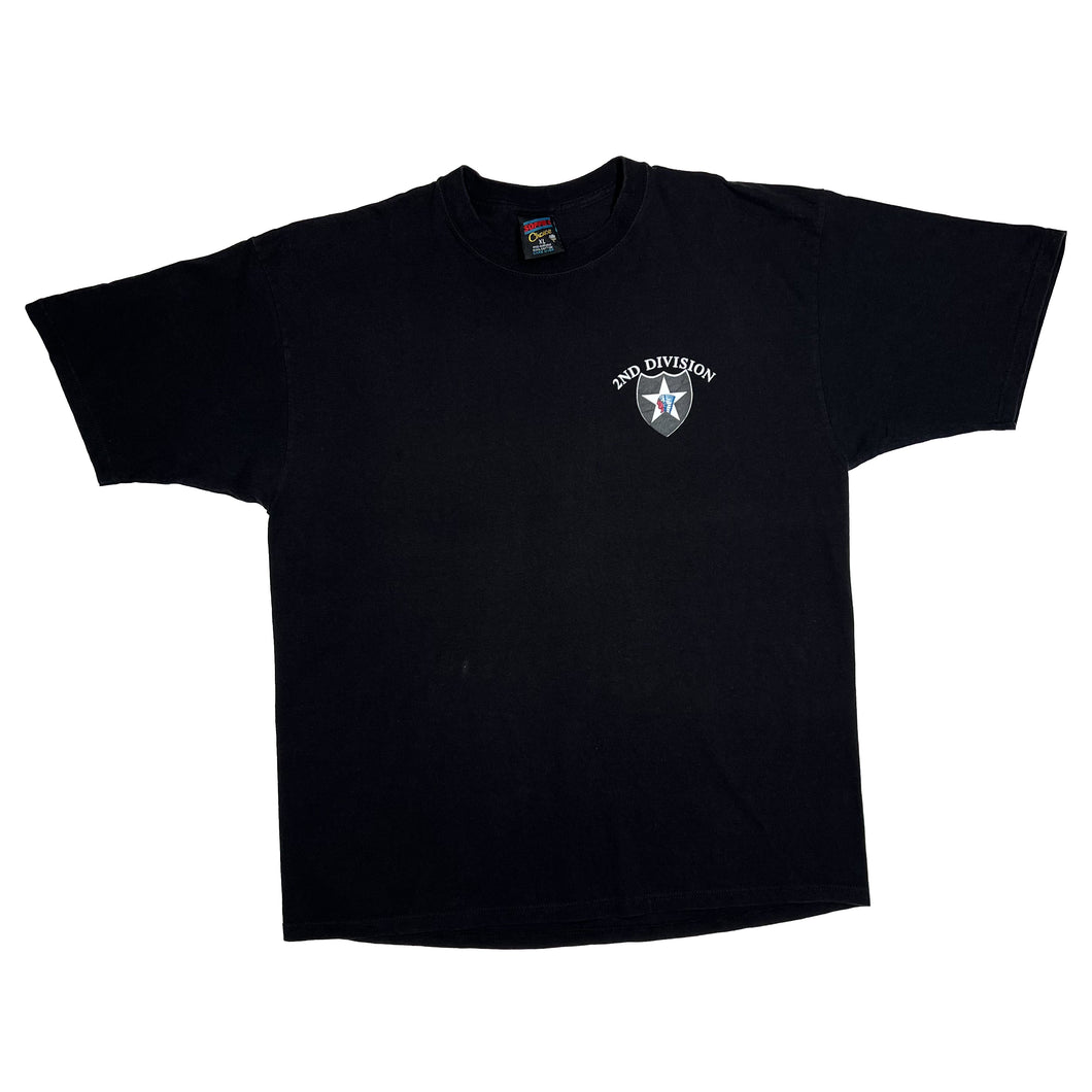 Soffe 2ND DIVISION Army Military Mini Logo Spellout Graphic T-Shirt