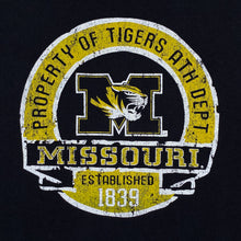 Load image into Gallery viewer, Delta NCAA MISSOURI TIGERS “Property Of” College Sports Spellout Graphic T-Shirt
