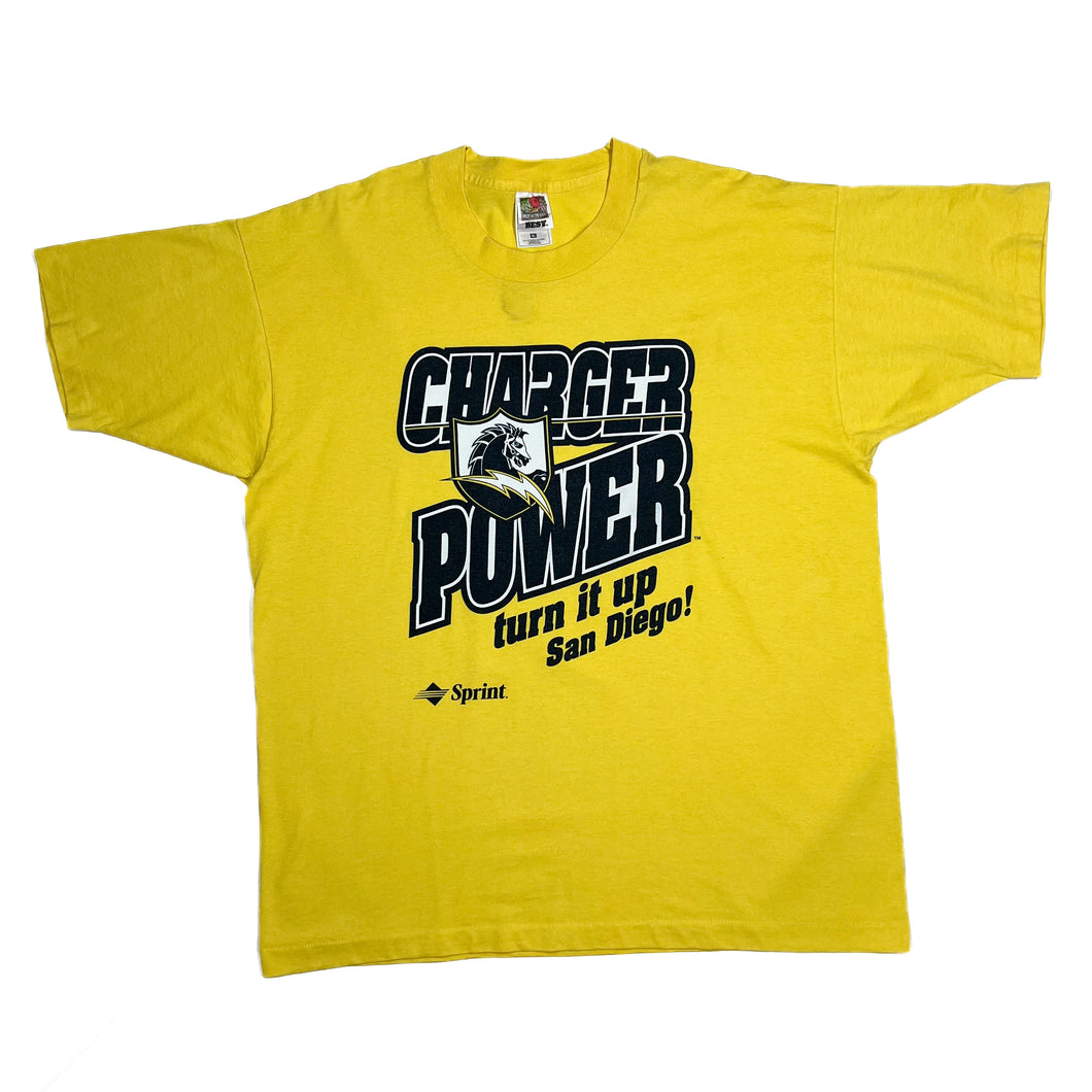 CHARGER POWER “Turn It Up San Diego” College Sports Graphic Single Stitch T-Shirt
