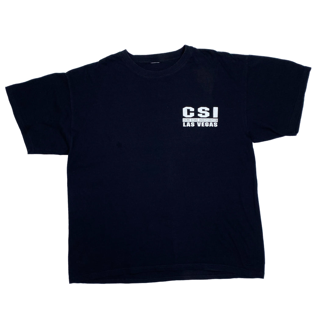 CSI LAS VEGAS “Crime Scene Investigation” Novelty Souvenir Spellout Graphic T-Shirt