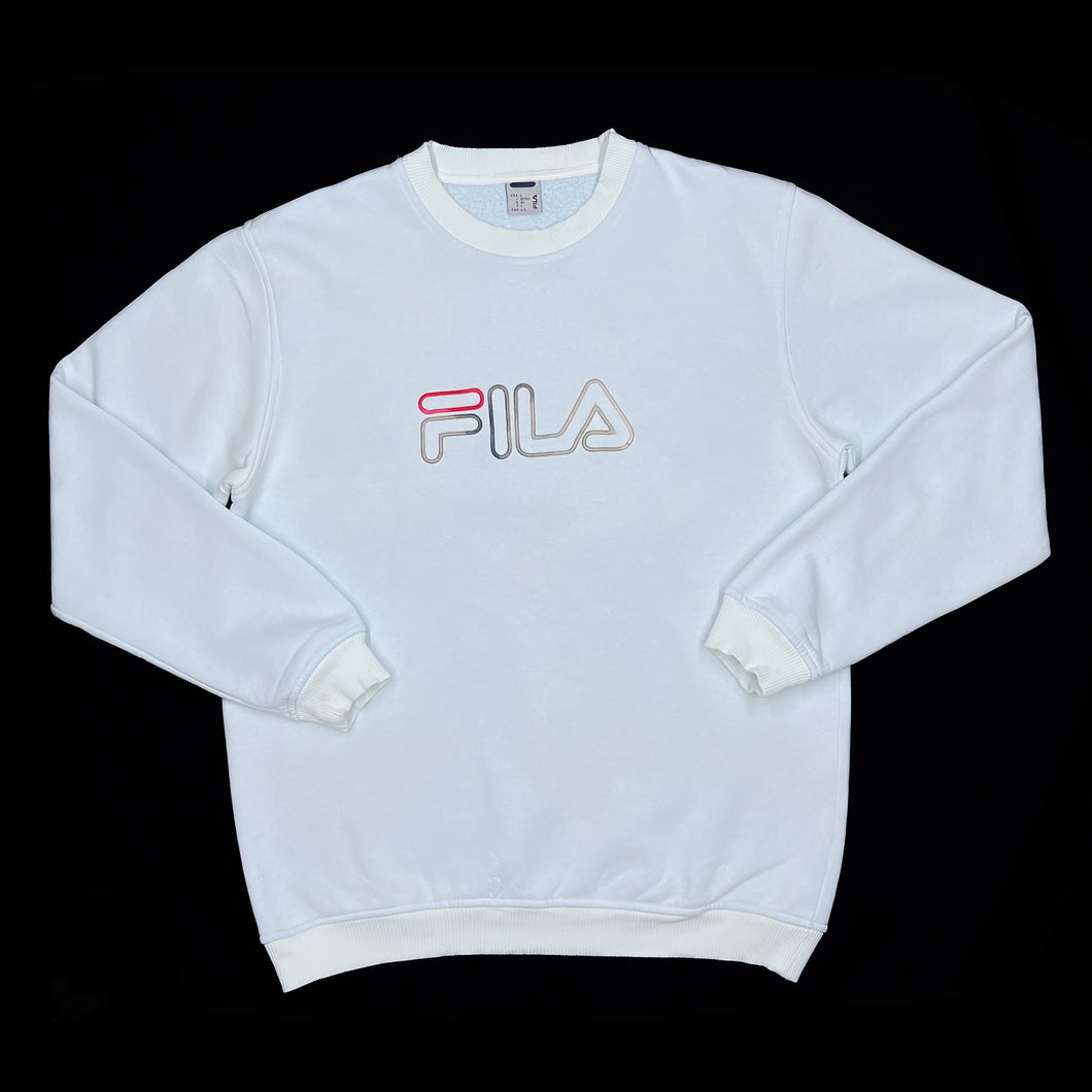 FILA Classic Embroidered Big Logo Spellout Crewneck Sweatshirt