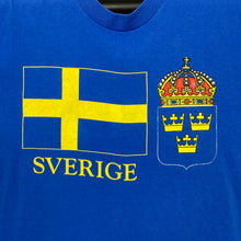 Load image into Gallery viewer, SVERIGE Sweden Souvenir Flag Spellout Graphic Single Stitch T-Shirt
