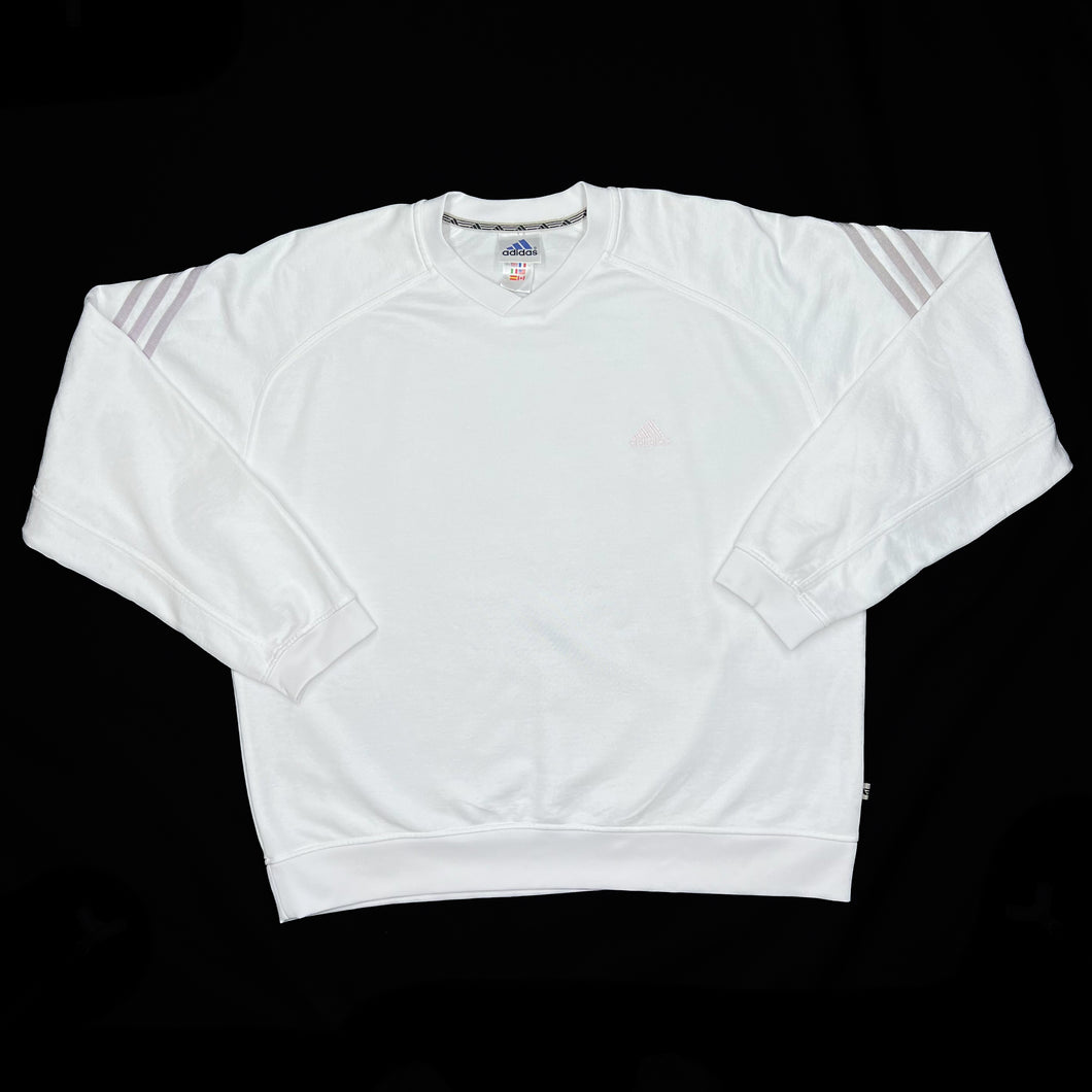 ADIDAS Classic Three Stripe Embroidered Mini Logo Polyester Sweatshirt
