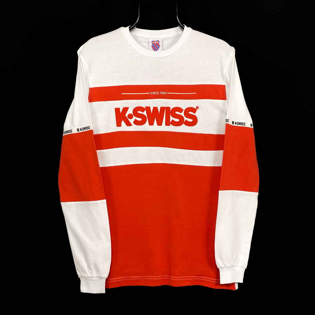 K-SWISS Colour Block Spellout Long Sleeve T-Shirt
