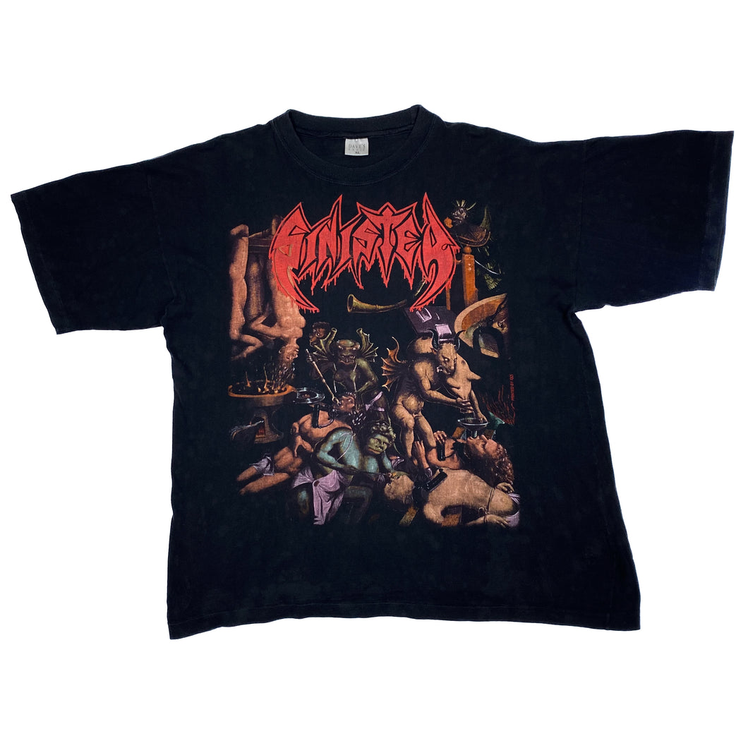 SINISTER (1992) “Sacramental Carnage” Graphic Heavy Death Metal Single Stitch T-Shirt