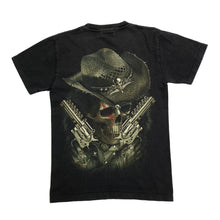 Load image into Gallery viewer, ROCK CHANG Gothic Skeleton Skull Cowboy Graphic T-Shirt
