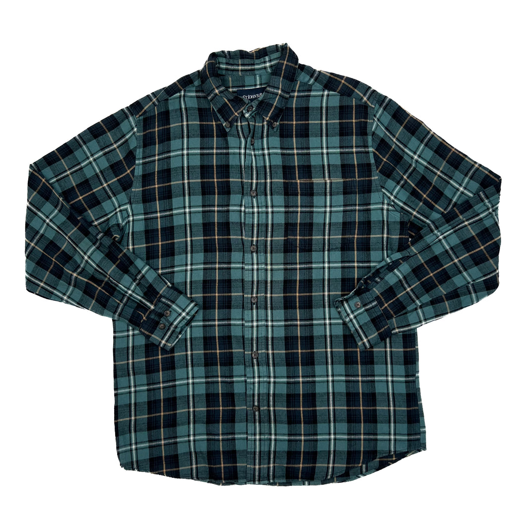 ST. JOHN’S BAY Classic Plaid Check Long Sleeve Button-Up Flannel Shirt