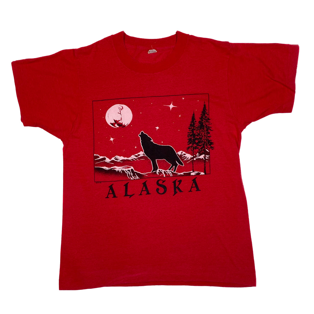 Screen Stars (1988) ALASKA Wolf Snow Wildlife Souvenir Graphic Single Stitch T-Shirt