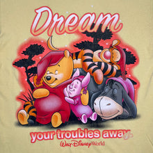 Load image into Gallery viewer, WALT DISNEY WORLD “Dream Your Troubles Away” Character Graphic Longline T-Shirt
