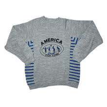 Load image into Gallery viewer, AMERICA SPORT “Stay Tuned” Graphic Colour Block Striped Crewneck Sweatshirt
