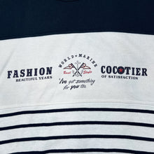 Load image into Gallery viewer, WORLD MARINE “Fashion Cocotier” Graphic Colour Block Nautical Striped Sweatshirt
