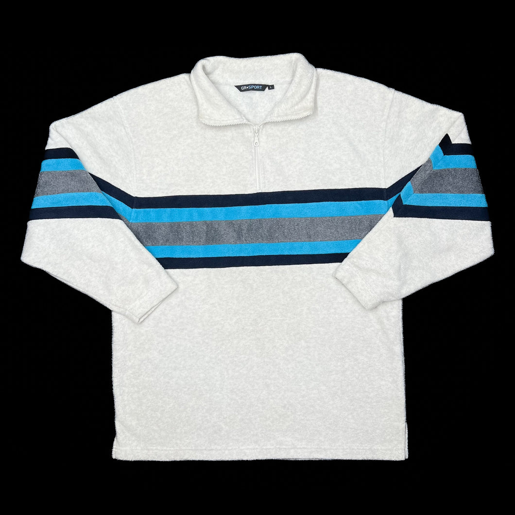 Early 00’s GR SPORT Colour Block Striped 1/2 Zip Pullover Fleece Sweatshirt