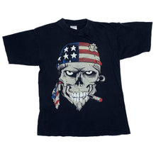 Load image into Gallery viewer, BEST TEE Gothic Biker Smoking USA Bandana Skull Graphic T-Shirt
