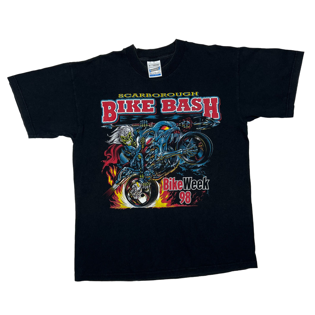 Screen Stars (1998) SCARBOROUGH BIKE BASH “Bike Week 98” Spellout Graphic T-Shirt