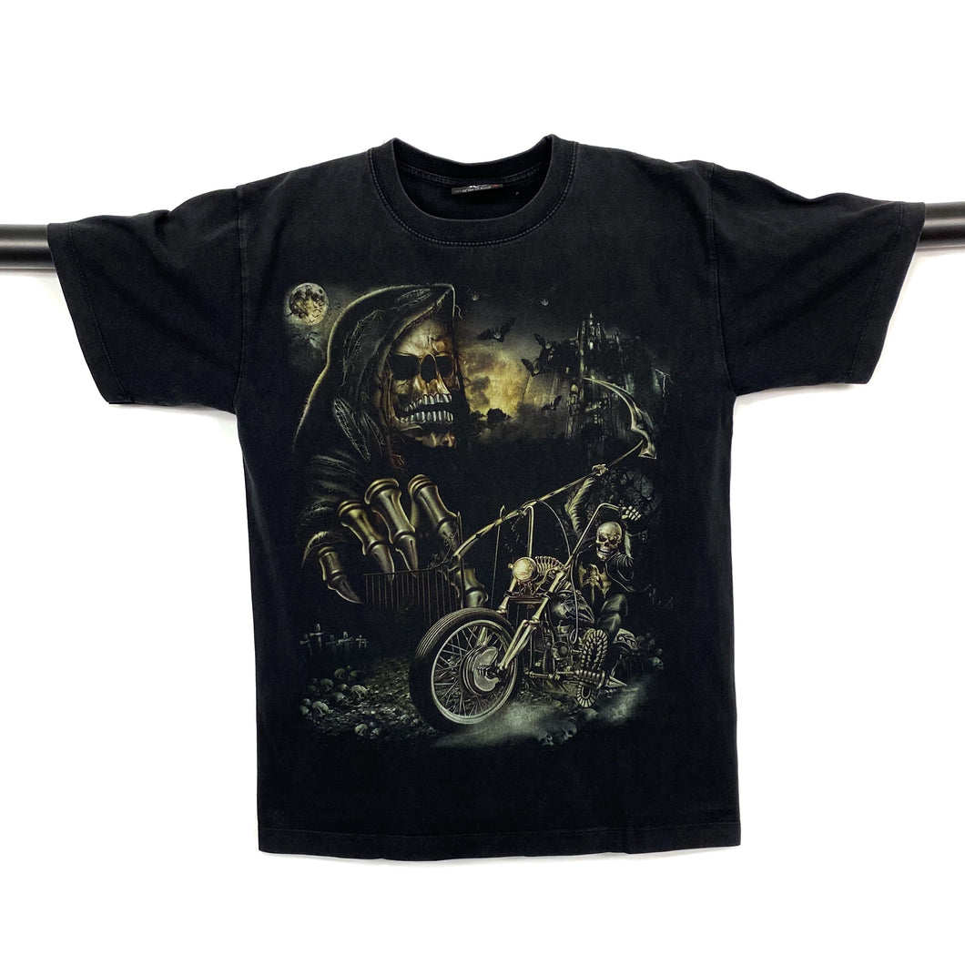 METAL ROCK Gothic Horror Biker Grim Reaper Graphic T-Shirt