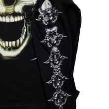 Load image into Gallery viewer, Gothic Fantasy Horror Tribal Skull Graphic Long Sleeve T-Shirt
