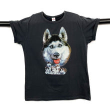 Load image into Gallery viewer, DANTONY Husky Puppy Dog Animal Rolled Sleeve Graphic T-Shirt

