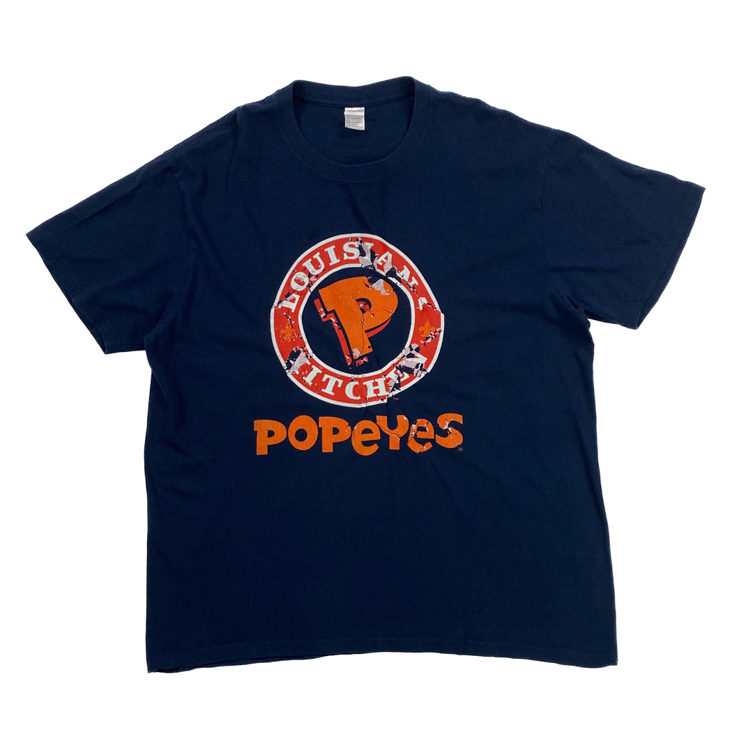 POPEYES “Louisiana Kitchen” Fast Food Restaurant Spellout Graphic T-Shirt