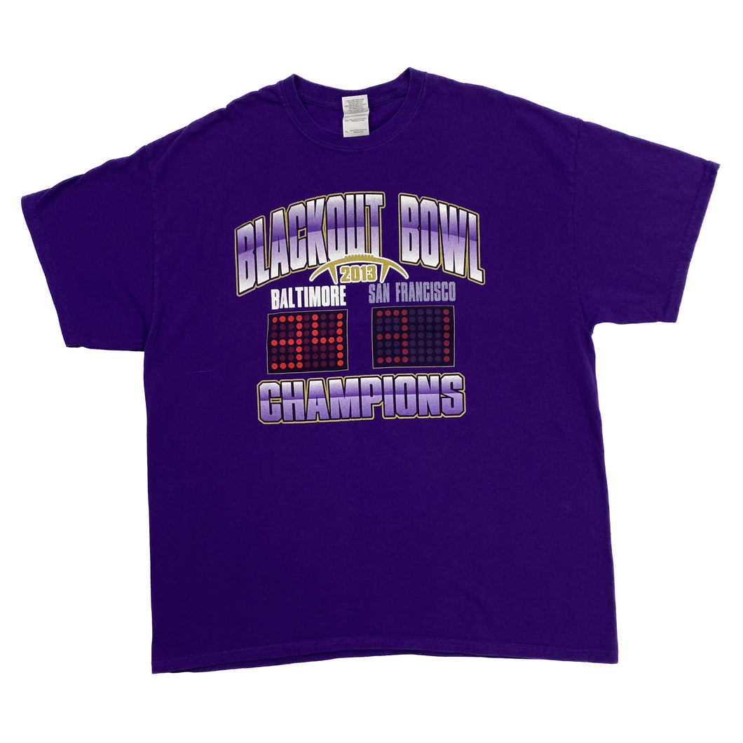 BLACKOUT BOWL CHAMPIONS (2013) “Baltimore vs. San Francisco” Football Graphic T-Shirt