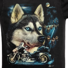 Load image into Gallery viewer, CABALLO Gothic Biker Wolf Graphic T-Shirt
