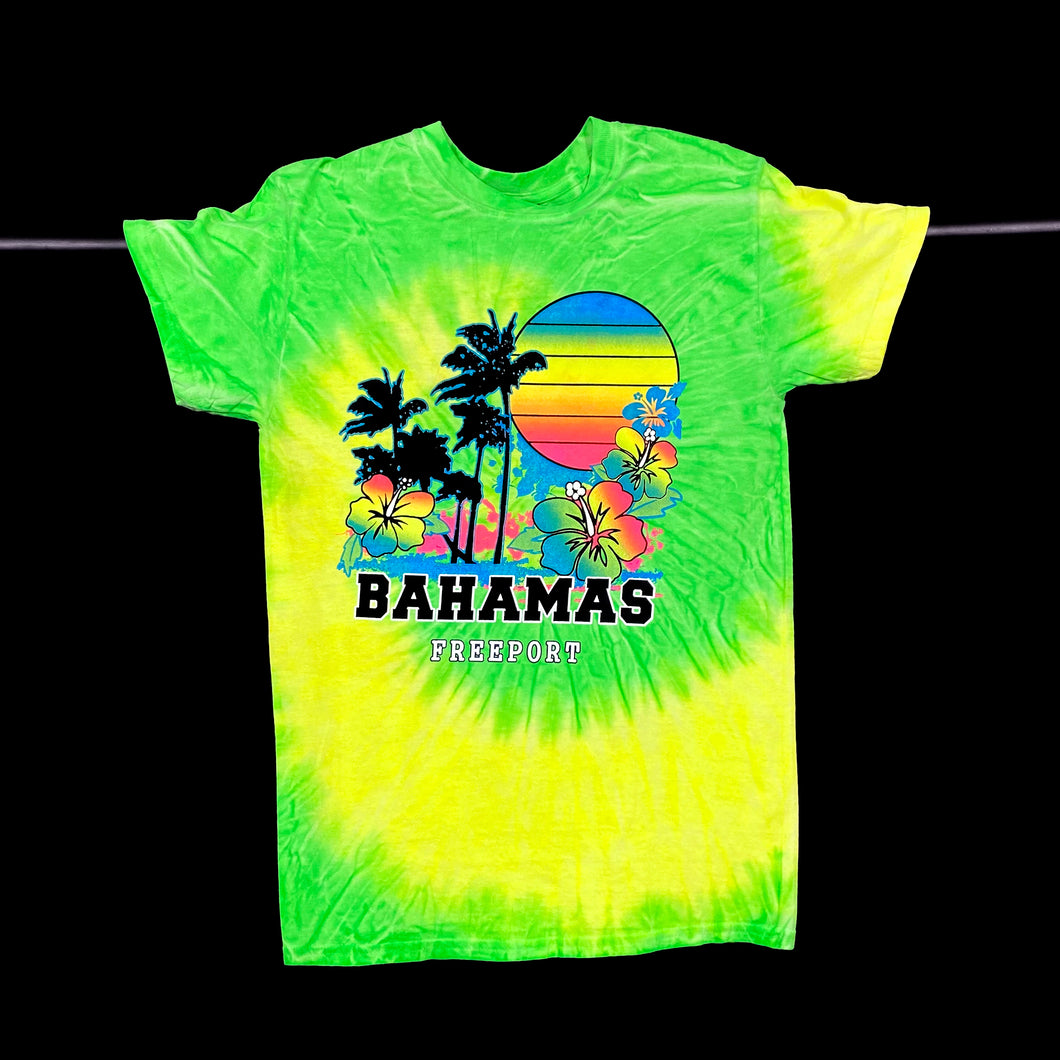 BAHAMAS “Freeport” Graphic Tropical Souvenir Spellout Tie Dye T-Shirt