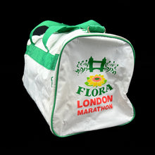 Load image into Gallery viewer, Vintage 90’s FLORA LONDON MARATHON Souvenir Spellout Graphic Duffel Holdall Bag
